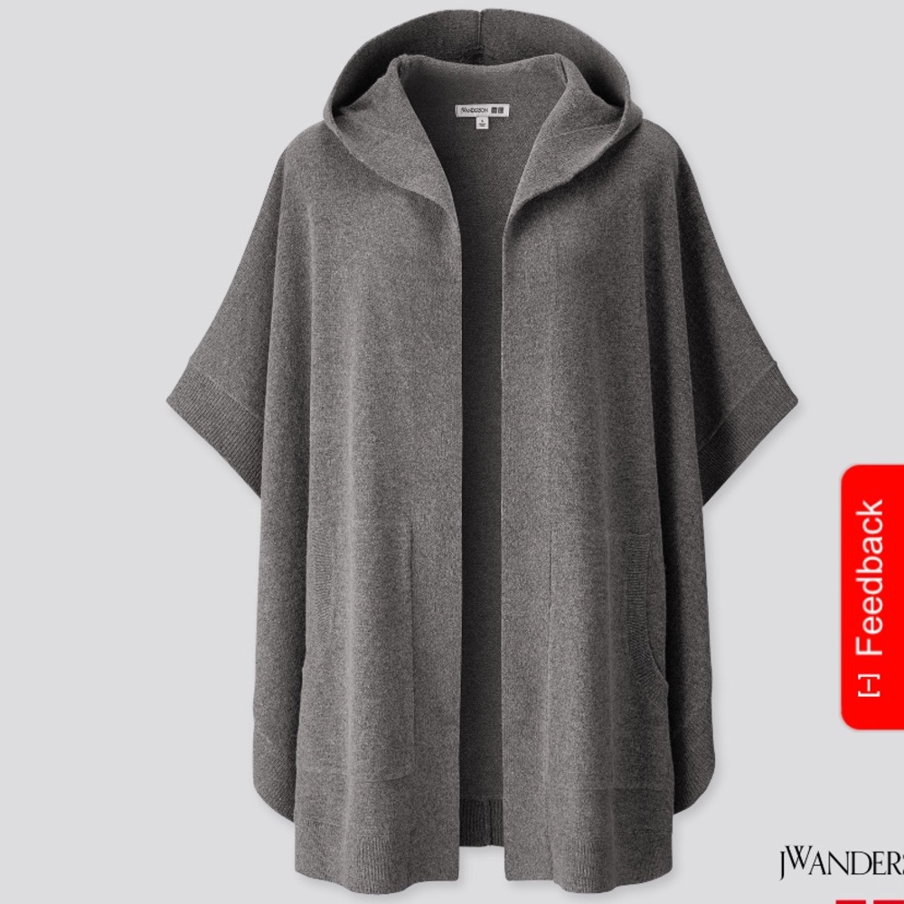 Women Lambswool-Blend Poncho (JW ANDERSON) Gray